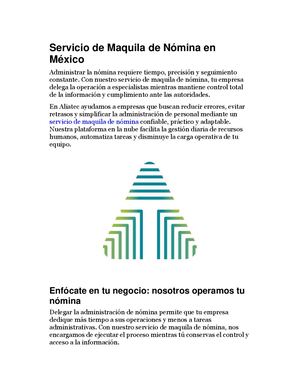 Servicio De Maquila De Nómina En México