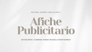 Informe - Afiche Publicitario - D. Publicitario