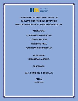 Planificación Curricular