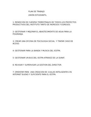 Plan De Trabajo