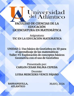 Taller# 3 Exploración De Conceptos Básicos Geometría Con El Uso De Geogebra Con Portada Documentos De Google