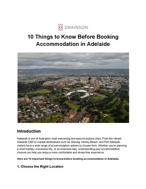 10 Things To Know Before Booking Accommodation In Adelaide