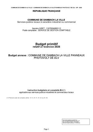 BP 2026 – régie des Photovoltaïque