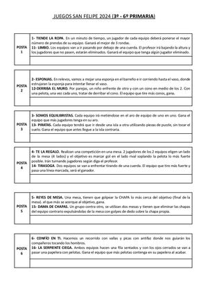 Juegos Turnos Profesores Primaria (3º 6º) 2026