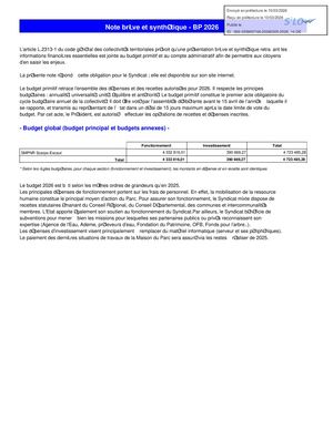 2026 Note Brève Et Synthétique Bp 2026