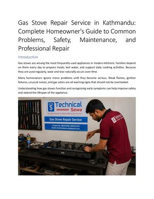 Gas Stove Repair Service In Kathmandu