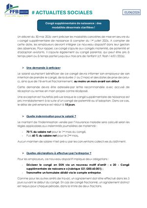 Congé Supp Naissance - Décret Publié.
