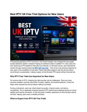 Best Iptv Uk Free Trial Options For New Users