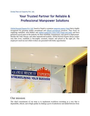Your Trusted Partner for Reliable & Professional Manpower Solutions