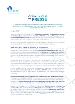 GHEF - Communiqué de Presse Inauguration Thrombectomie Mécanique