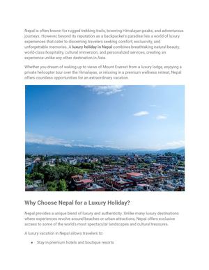 Luxury Holiday In Nepal Experience The Himalayas In Comfort And Style