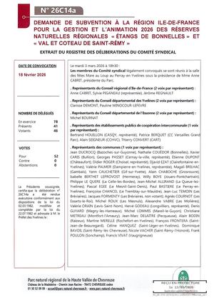 26c14a Demande De Subvention A La Region Idf Pour La Gestion Rnr