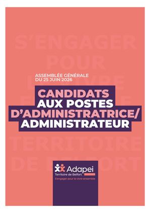 Candidats Aux Postes D’administratrices Administrateurs