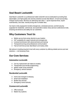Seal Beach Locksmith