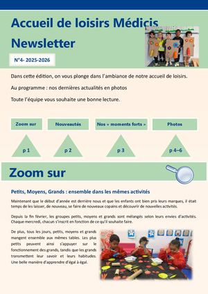N°4 Newsletter Médicis 2025 2026
