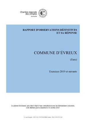Rapport de la chambre régionale des comptes