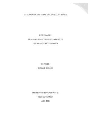 Inteligencia Artificial En La Vida Cotidiana