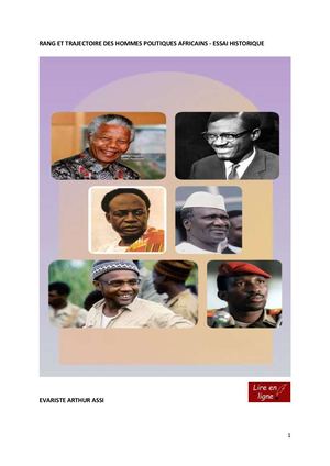 E Arthur Assi Rang Des Hommes D'etat Africains (Lire En Ligne)