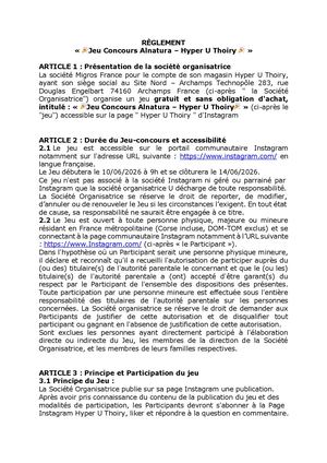 Règlement Jeu Concours Insta Alantura Thoiry