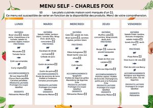 Menu Self Cfx S3 ÉTé