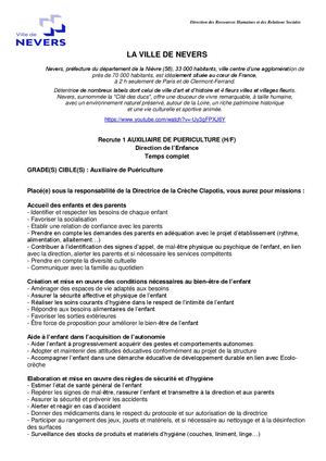 Auxiliaire de Puericulture Clapotis