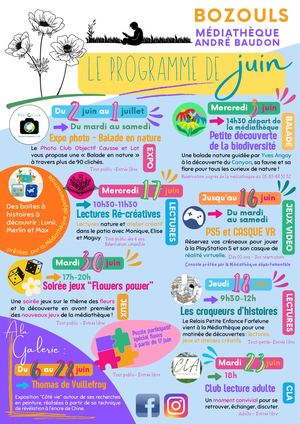 Programme des animations mensuelles