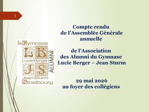 Compte rendu AG Alumni du Gymnase 29 Mai 2026