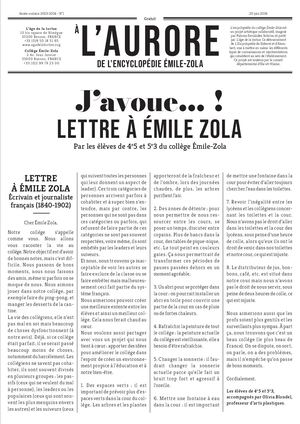 À l'Aurore de L'encyclopédie Émile-Zola