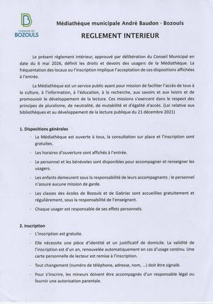Règlement Intérieur 2026