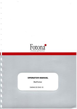 OPERATOR MANUAL StarFormer