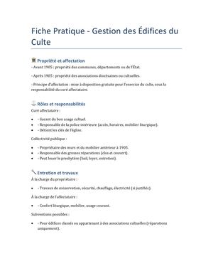 Gestion Edifices Culte CDAS