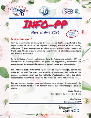 Info PP Mars et Avril 2026