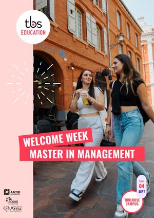 Welcome days overview 04/09