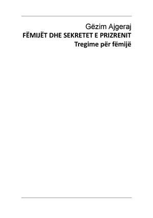 Libri Me Tregime Femijet Dhe Sekretet E Prizrenit