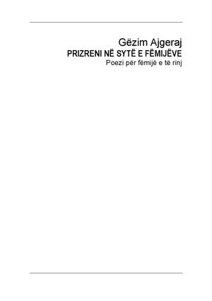 Poezi Per Femije Prizreni Ne Syte E Femijeve