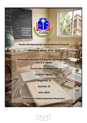 Memoria Anual 2026 Directora Nelia Miercoles 10 De Junio Del Año 2026