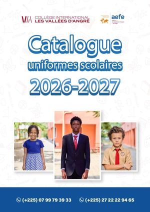 Catalogue Uniformes Scolaires 2026 2027