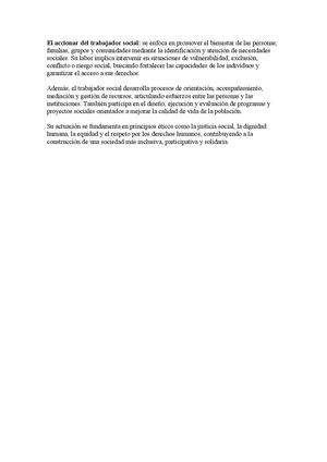 El accionar del trabajador social