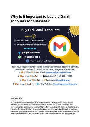 Why Is It Important To Buy Old Gmail Accounts For Business