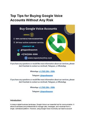 Top Tips For Buying Google Voice Accounts Without Any Risk