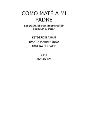 Como Maté A Mi Padre