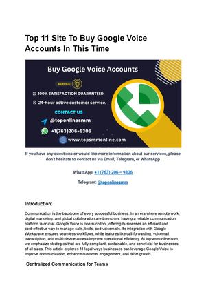 Top 11 Site To Buy Google Voice Accounts In This Time