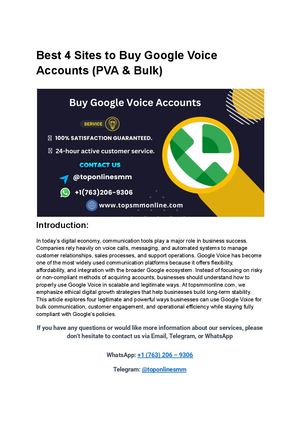 Best 4 Sites To Buy Google Voice Accounts (Pva & Bulk)