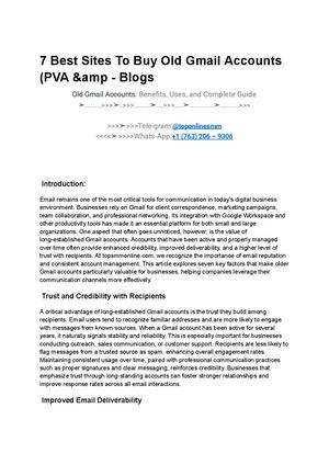 7 Best Sites To Buy Old Gmail Accounts (Pva &Amp Blogs