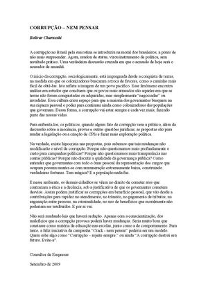 Corrupção Nem Pensar