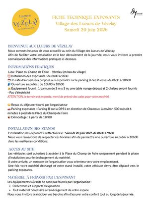 Fiche Technique Mecenes Village Des Lueurs De Vézelay Samedi 20 Juin 2026