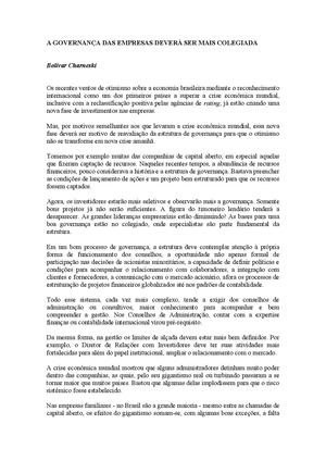 É Hora De Revisar A Governança