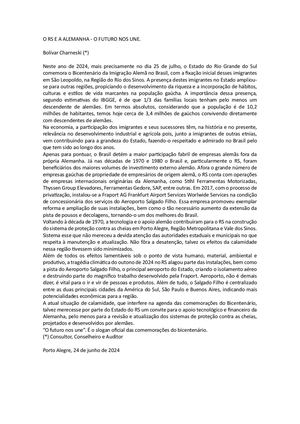 O Rs E A Alemanha O Futuro Nos Une