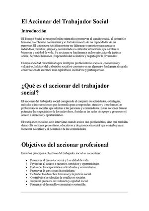 ACCIONAR DEL TRABAJADOR SOCIAL