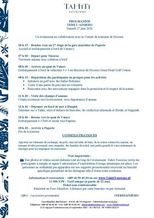Programme Tere I Aimeho 2026
